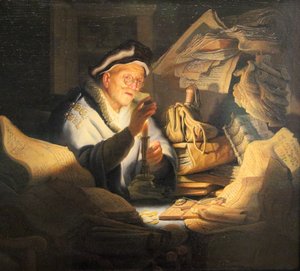 De gelijkenis van de rijke boer door Rembrandt van Rijn
